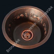 Мойка из меди для бара RBC-2 (круглая) фото