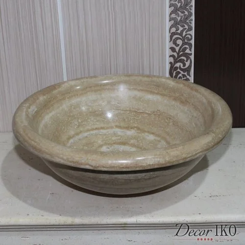 Раковина накладная из травертина SS-180