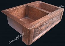 Кухонная мойка (медная, двойная) KD-33229-F2 фото