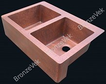 Кухонная мойка (медная, двойная) KD-362510-F фото