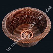 Мойка из меди для бара RBC-4 (круглая) фото